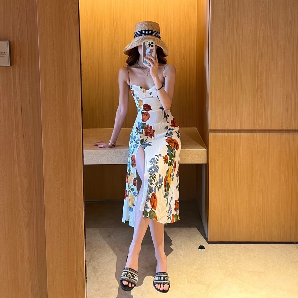Reformation Juliette Floral Print Midi Dress